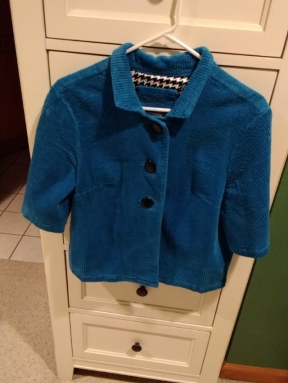 Blue Corduroy Button-Up Jacket